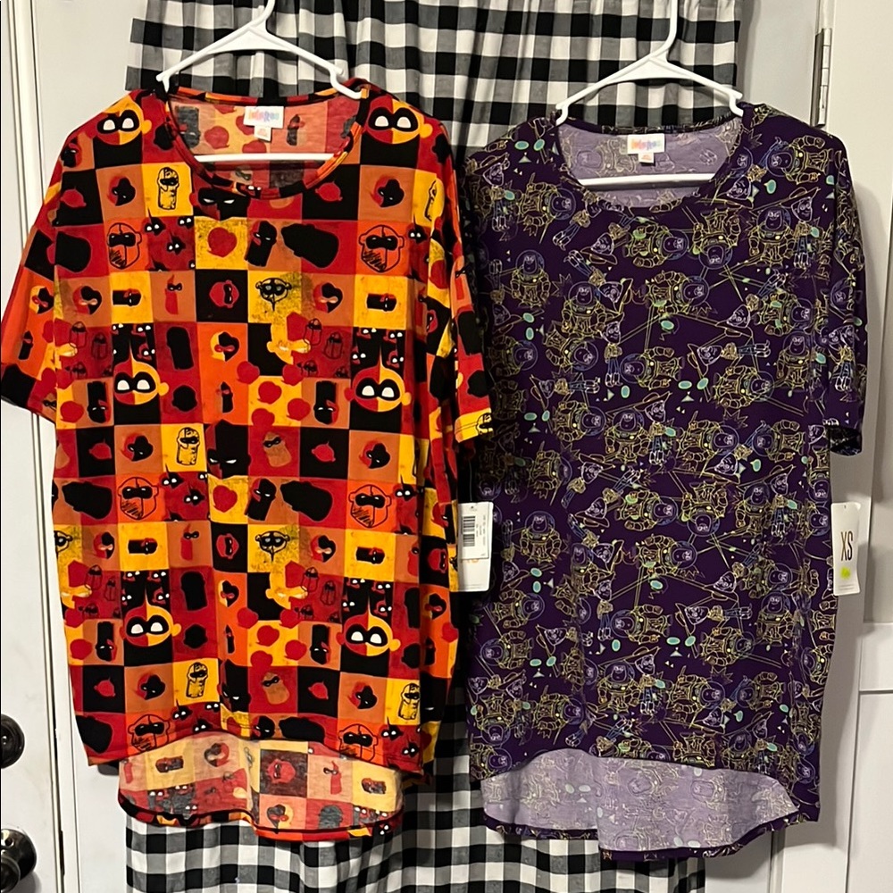 LuLaRoe Graphic T-Shirts - Red and Purple